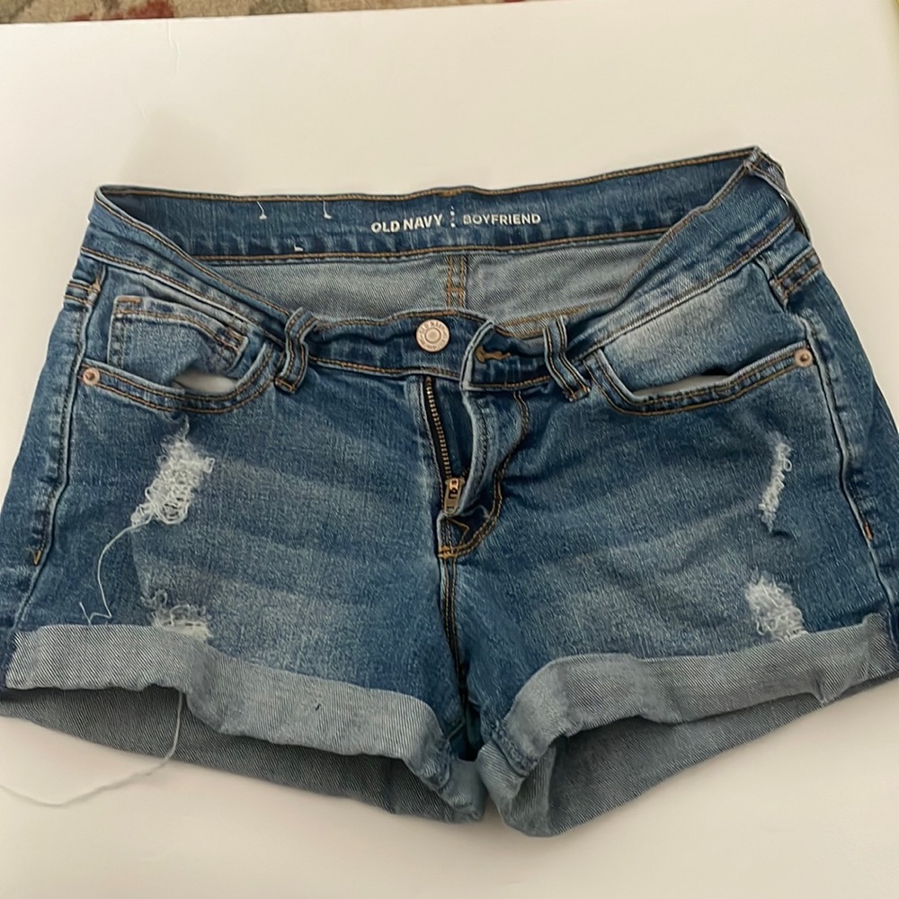 OLD NAVY boyfriend ripped jean shorts